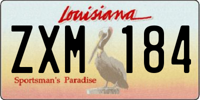 LA license plate ZXM184