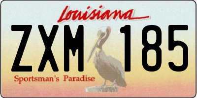 LA license plate ZXM185
