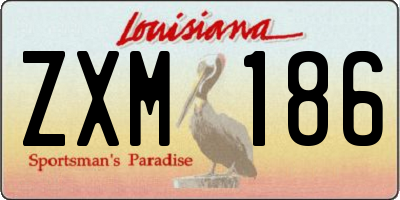 LA license plate ZXM186