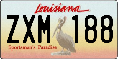 LA license plate ZXM188