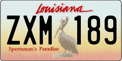 LA license plate ZXM189