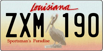 LA license plate ZXM190