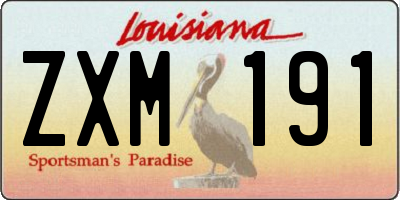 LA license plate ZXM191