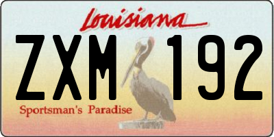 LA license plate ZXM192
