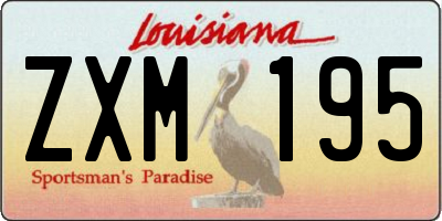 LA license plate ZXM195