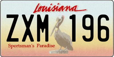 LA license plate ZXM196
