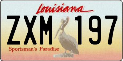 LA license plate ZXM197