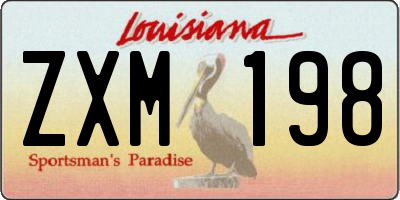 LA license plate ZXM198