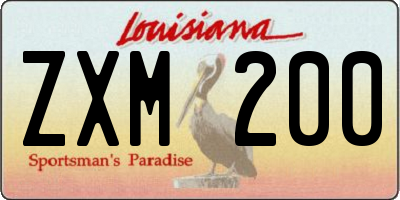 LA license plate ZXM200