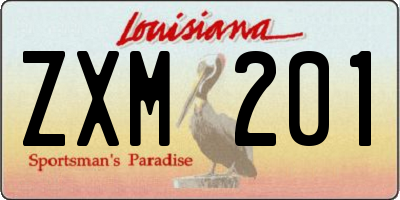 LA license plate ZXM201