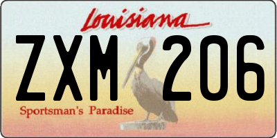 LA license plate ZXM206