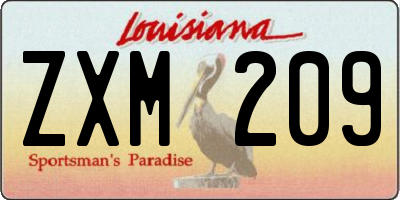 LA license plate ZXM209