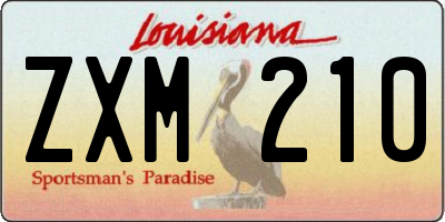 LA license plate ZXM210