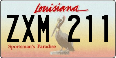 LA license plate ZXM211