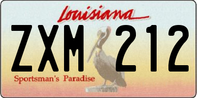 LA license plate ZXM212