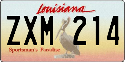 LA license plate ZXM214