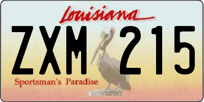 LA license plate ZXM215