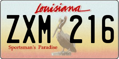 LA license plate ZXM216