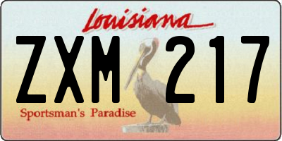 LA license plate ZXM217