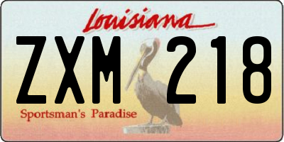 LA license plate ZXM218