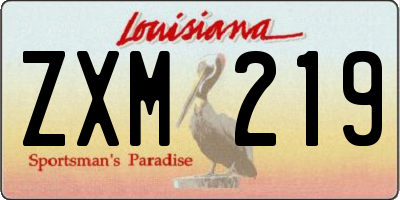 LA license plate ZXM219