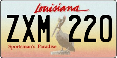 LA license plate ZXM220