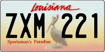 LA license plate ZXM221
