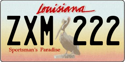 LA license plate ZXM222