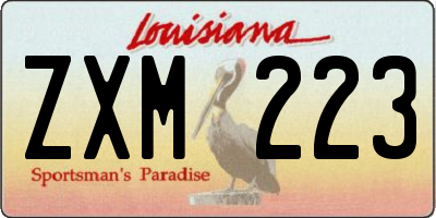 LA license plate ZXM223