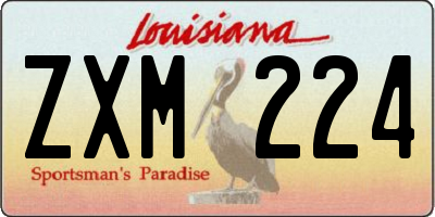 LA license plate ZXM224