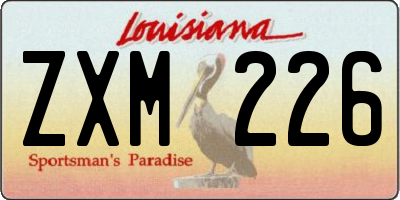 LA license plate ZXM226