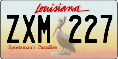 LA license plate ZXM227