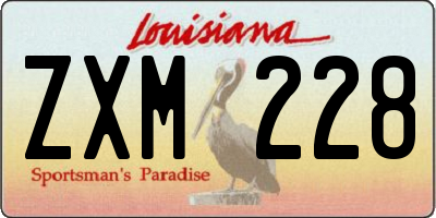 LA license plate ZXM228