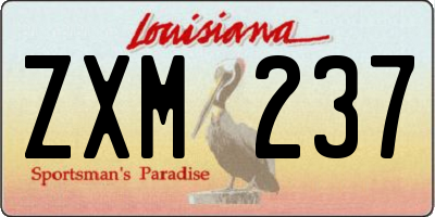 LA license plate ZXM237