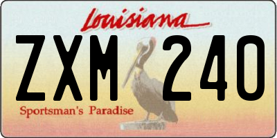 LA license plate ZXM240