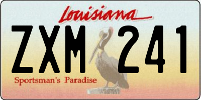 LA license plate ZXM241