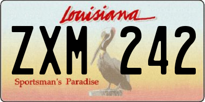 LA license plate ZXM242