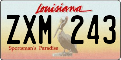 LA license plate ZXM243