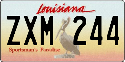 LA license plate ZXM244