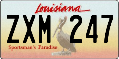 LA license plate ZXM247