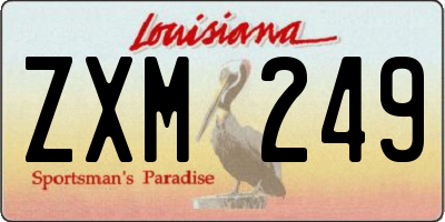 LA license plate ZXM249
