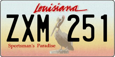 LA license plate ZXM251