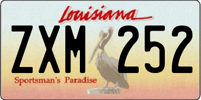 LA license plate ZXM252