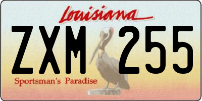 LA license plate ZXM255