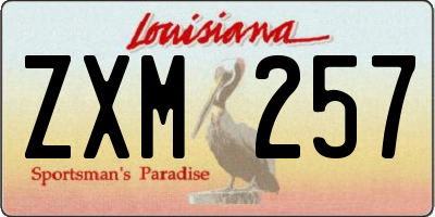 LA license plate ZXM257