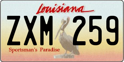 LA license plate ZXM259