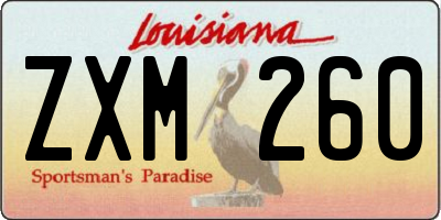 LA license plate ZXM260