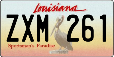LA license plate ZXM261