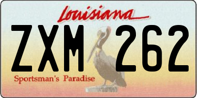 LA license plate ZXM262