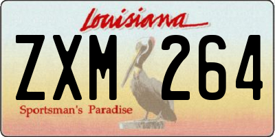 LA license plate ZXM264